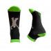 Black / Neon Green Half Grips Trampoline Jump Socks  Size SM - 6.5