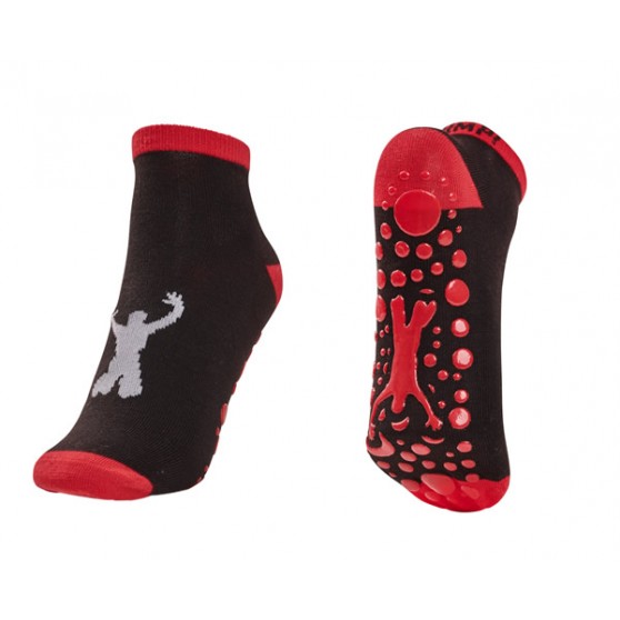  Black/Red Trampoline Jump Socks  Size SM - 6.5